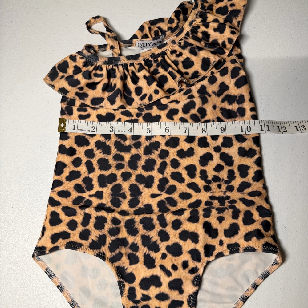 Leopard Print Kids Swim One Piece